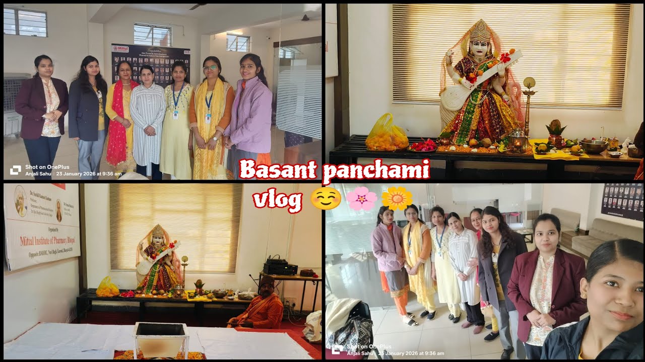Basant panchami vlog ☺️🌼🌸#subscribe #bhopal #mittalcollege #mittalbhopal 