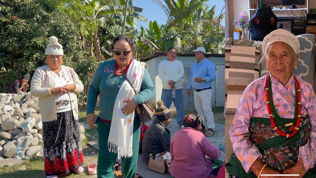 Late Aash Maya Hangkhim Rai उहाँका  सम्झनामा परिवारले U.S.Aबाट अाएर वृद्धवृद्धाहरूलाइ खानपिन गराँउदै