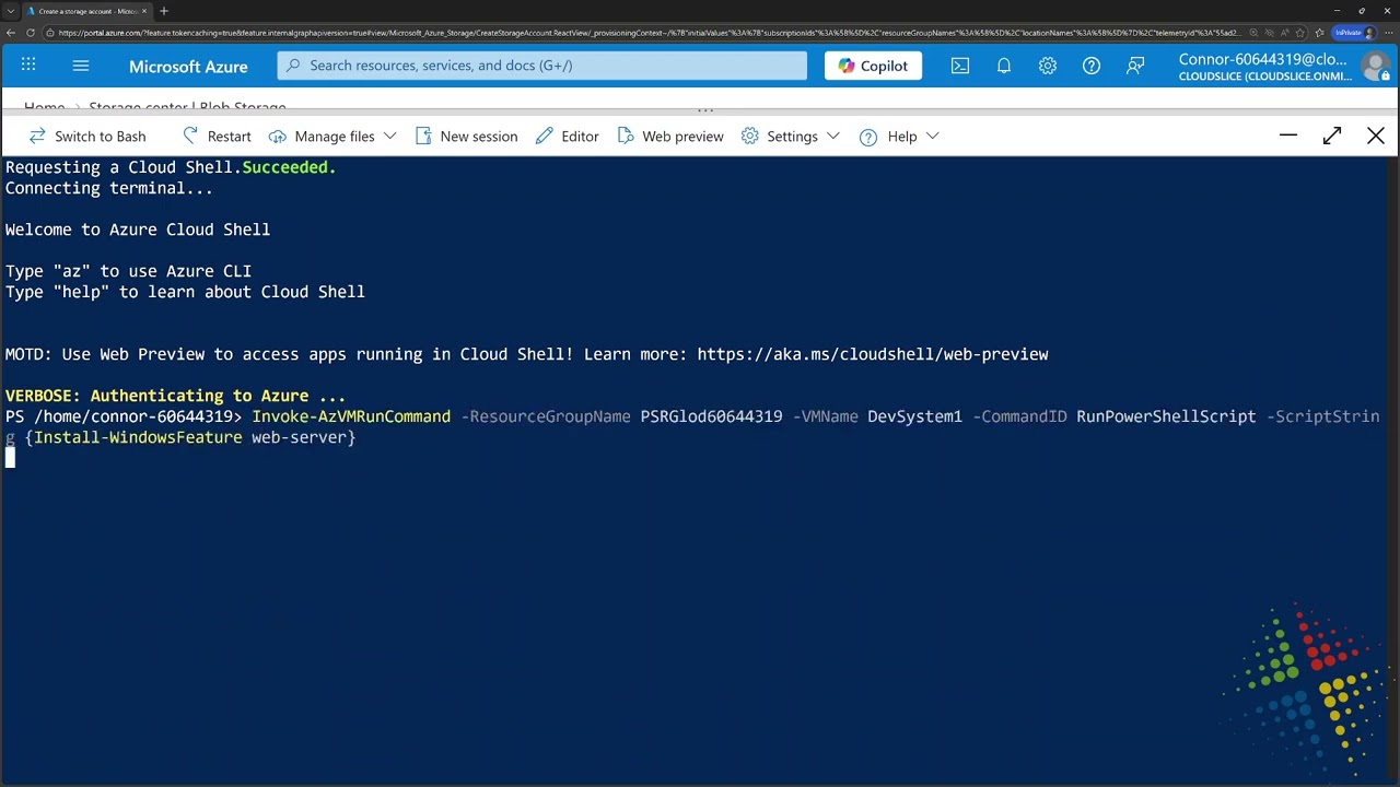 Manage an Azure VM by Using Cloud Shell