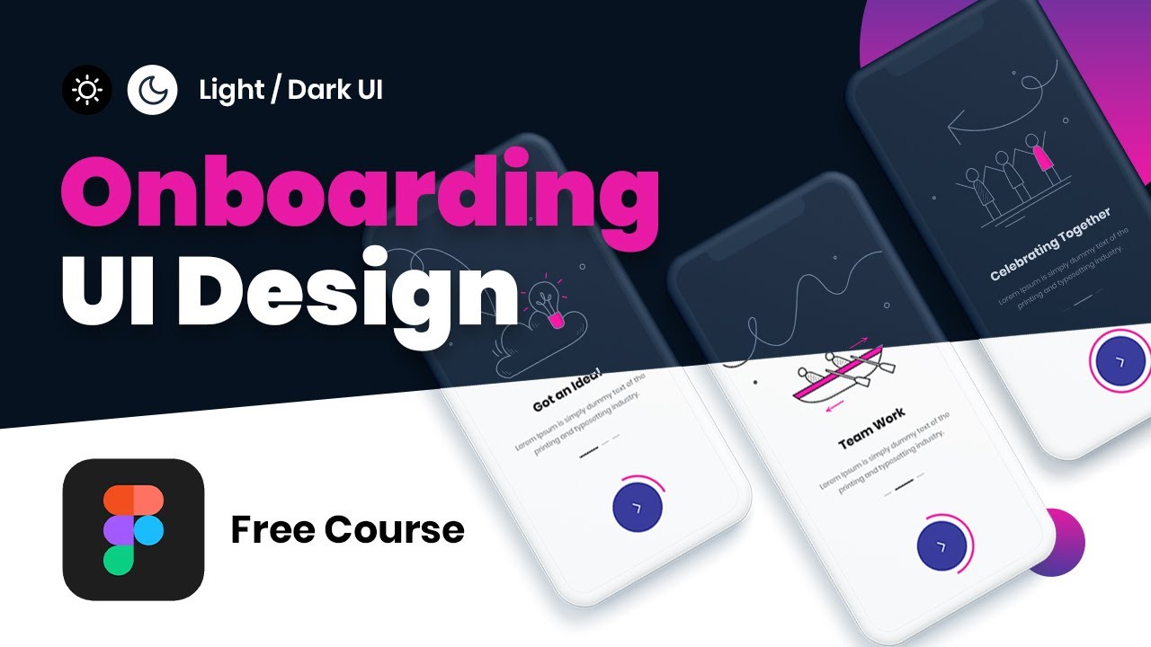 How to Design Onboarding UI | Light & Dark Theme | Figma Tutorial