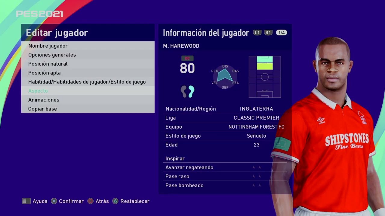 Marlon Anderson Harewood - PES Clasico (Face, Body& Stats)