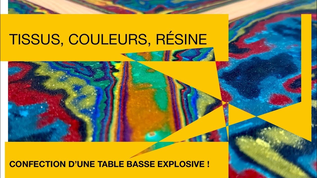 Une table basse avec du tissus multicolore … Résultat incroyable !!!