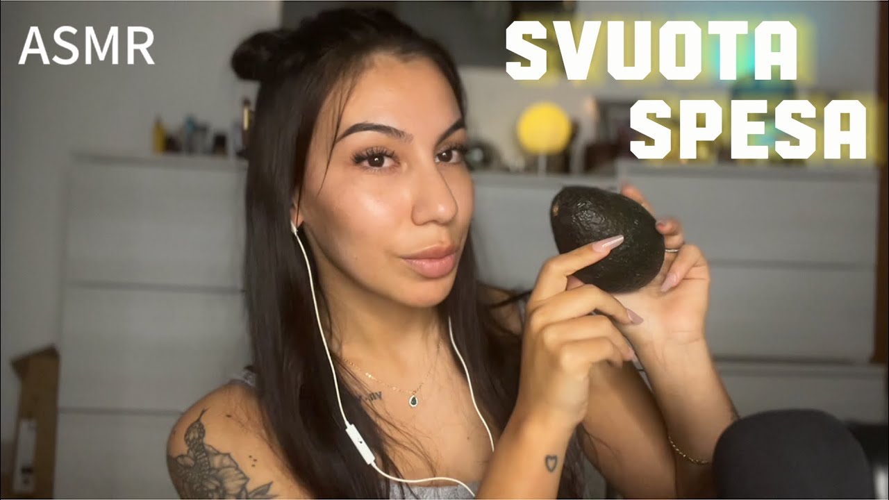 ASMR| Svuota Spesa Più Rilassante Di Sempre 🥑| tapping, whispering, scratching..
