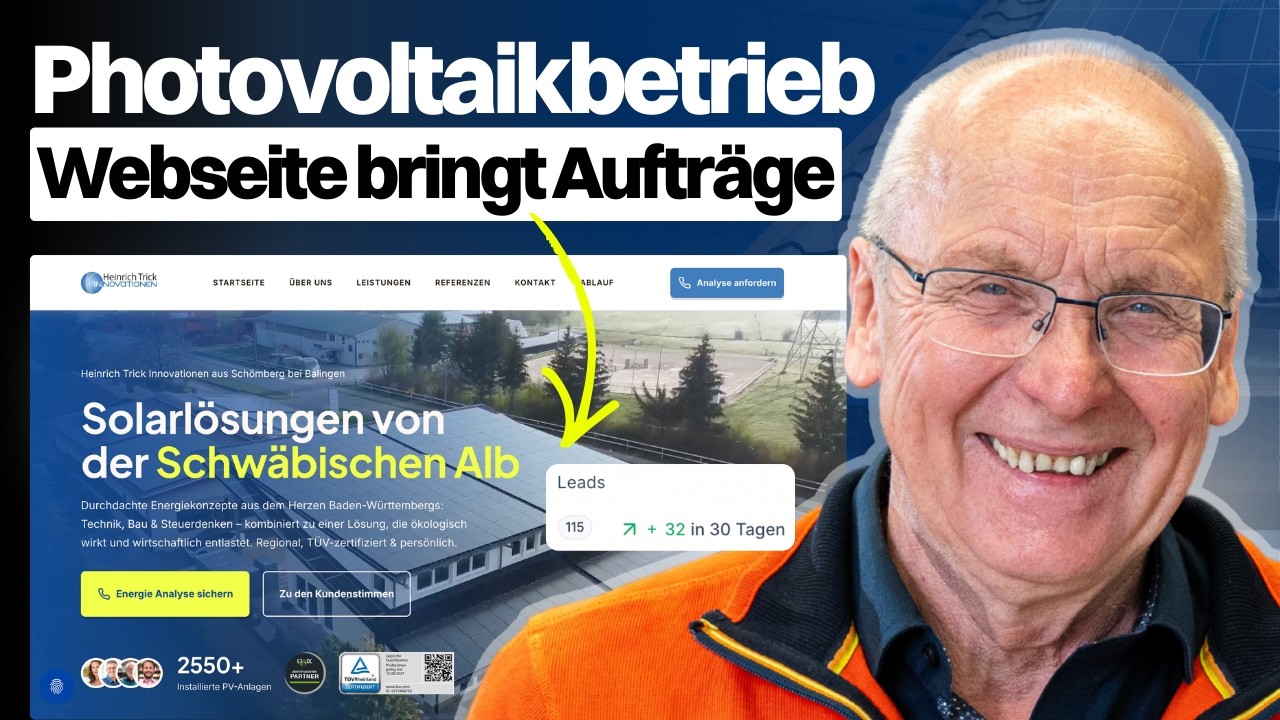 Photovoltaik: Wie DIESE Webseite planbar Aufträge bringt | Heinrich Trick Innovationen GmbH