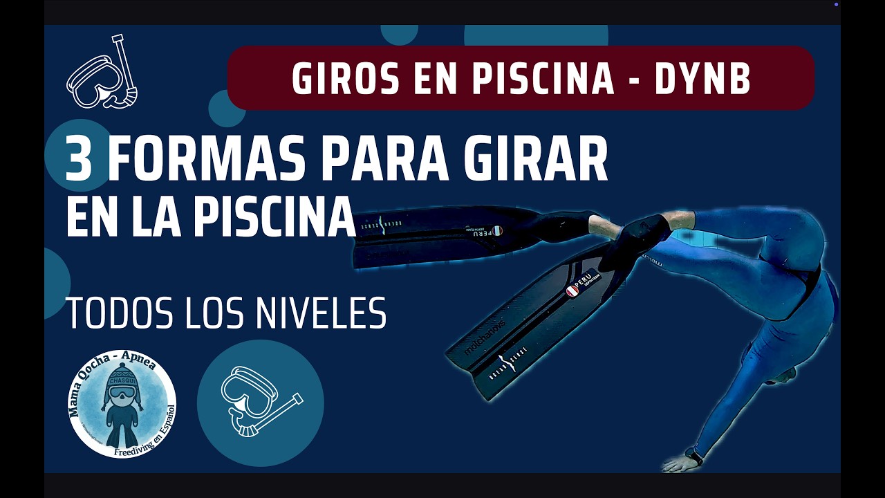 Cómo Girar con Aletas Largas en Piscina Apnea | 3 Giros para Dinámica con Bialetas (DYNB)
