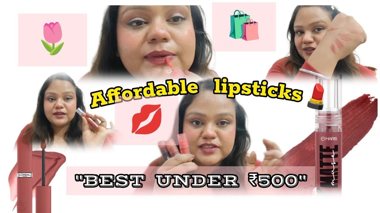 UNDER-🤑₹500 Budget : The Ultimate Indian Skin Tone Lipstick💄 Collection😃🌷💋#makeup#lipstick 