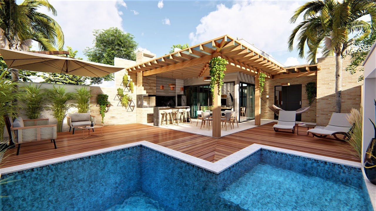 ( P - 023) CASA COM 2 QUARTOS, AREA GOURMET E PISCINA