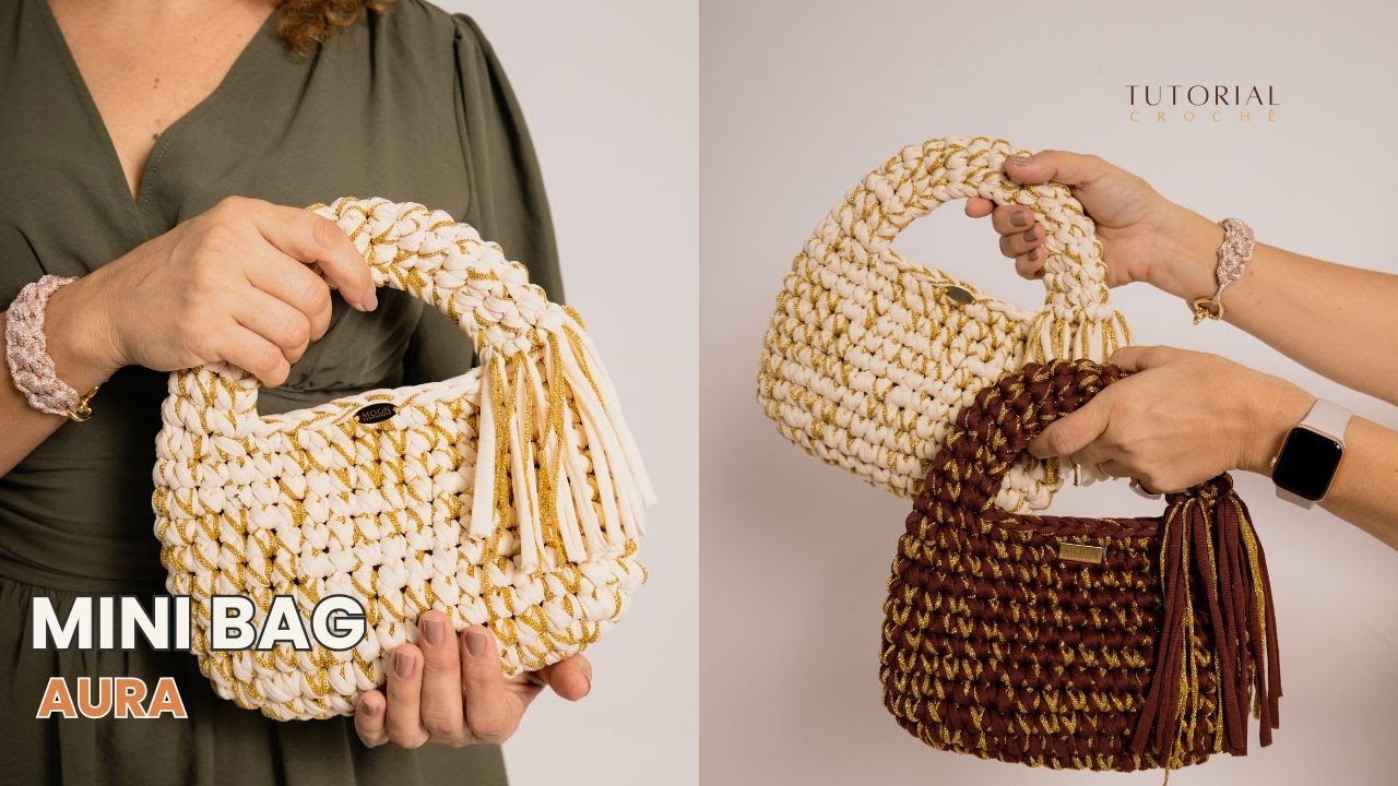 Bolsa tendência em crochê  FÁCIL E ECONÔMICA / Mini Bag gringa em crochê
