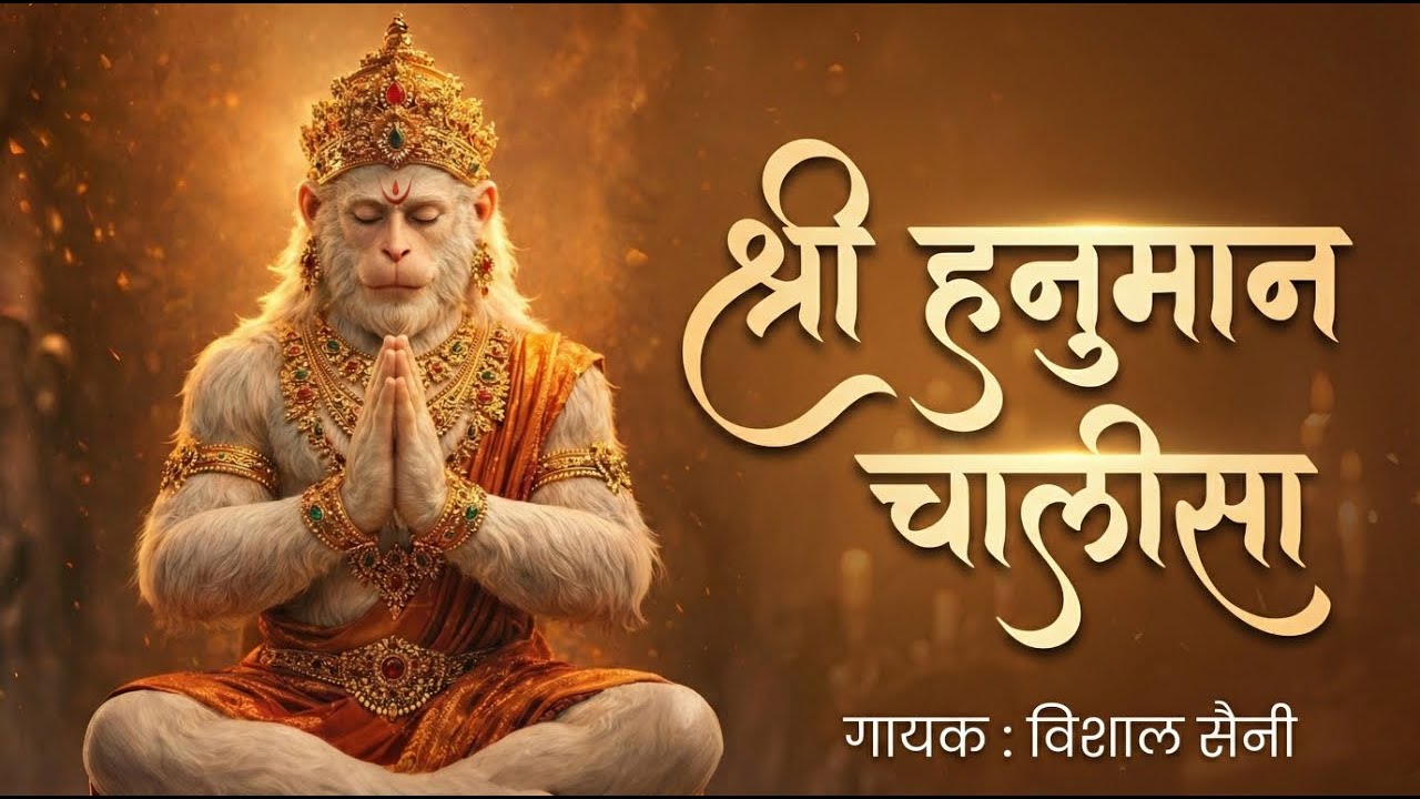 श्री हनुमान चालीसा | Shree Hanuman Chalisa with Lyrics | Vishal Saini | Bajrang Bali Bhajan