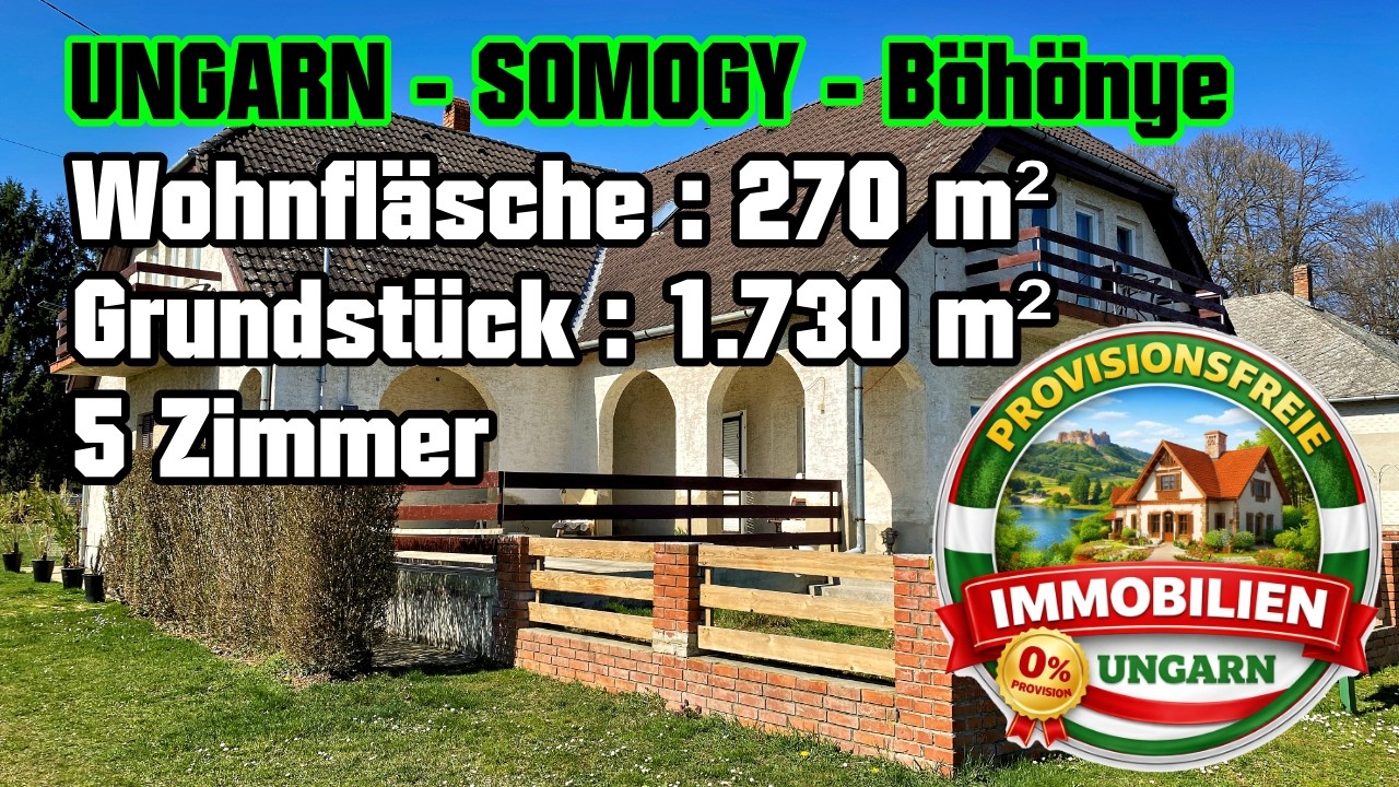 Einfamilienhaus o. Mehrgenerationenhaus in Böhönye im Komitat Somogy - Provisionsfrei 🌶️ 🇭🇺 Ungarn