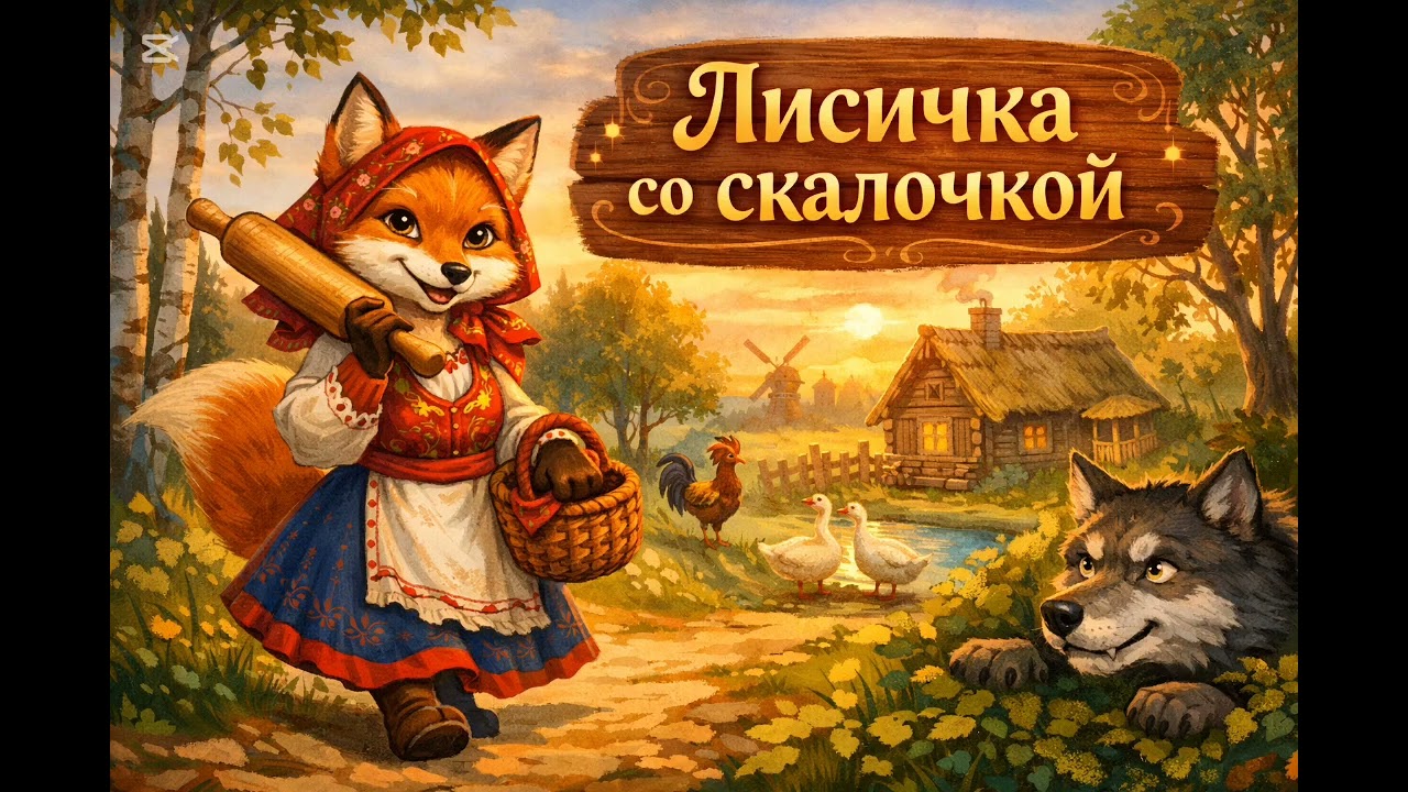 🦊 Лисичка со скалочкой — русская народная сказка