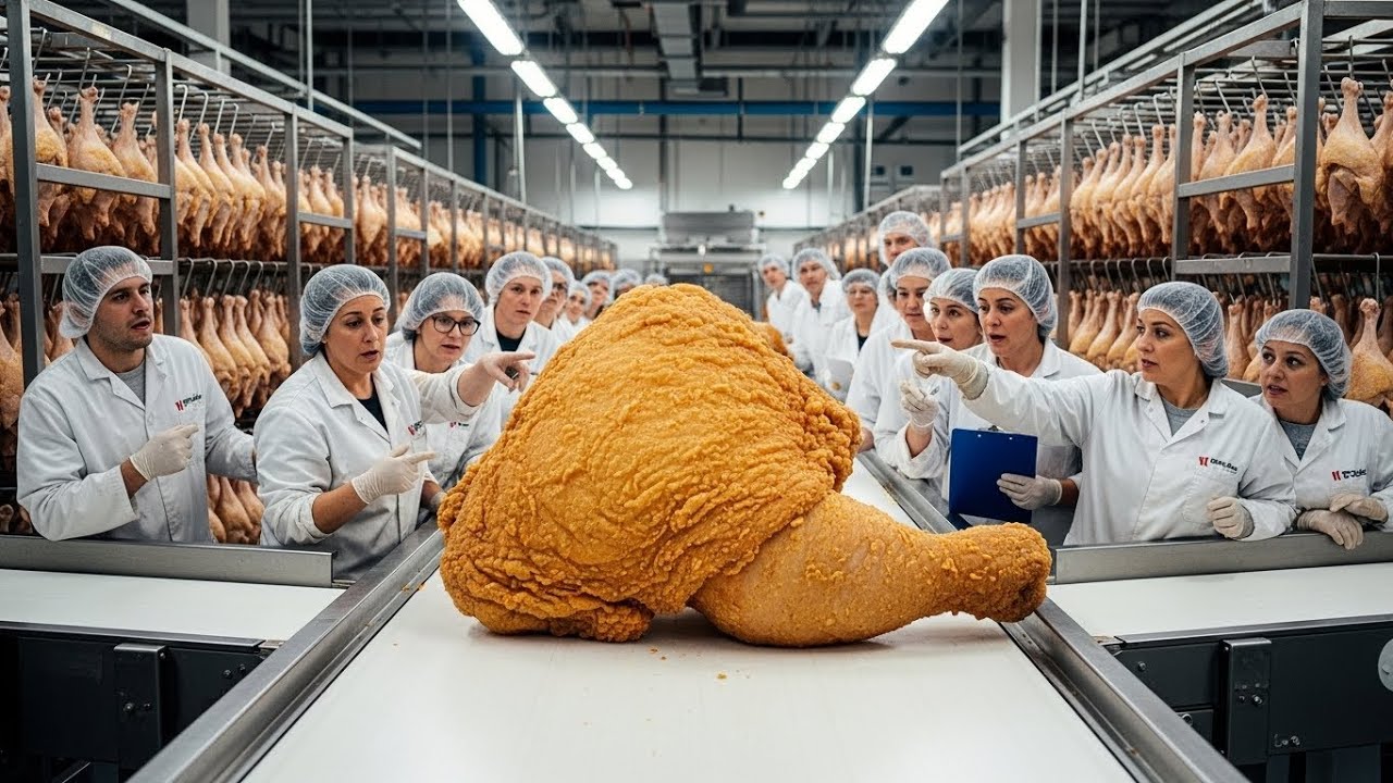 KFC Fried Chicken Factory: The SECRET Process Recreated with Ultra-Realistic AI!