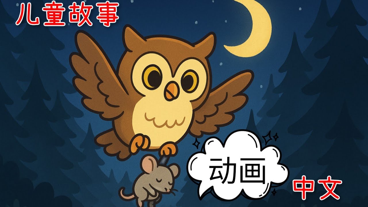 【动画】猫头鹰呼呼：夜间捕手🦉 | 可爱儿童睡前故事