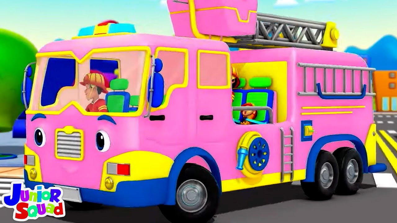 Wheels On The Firetruck : Rescue Team & More Vehicles Songs for Kids