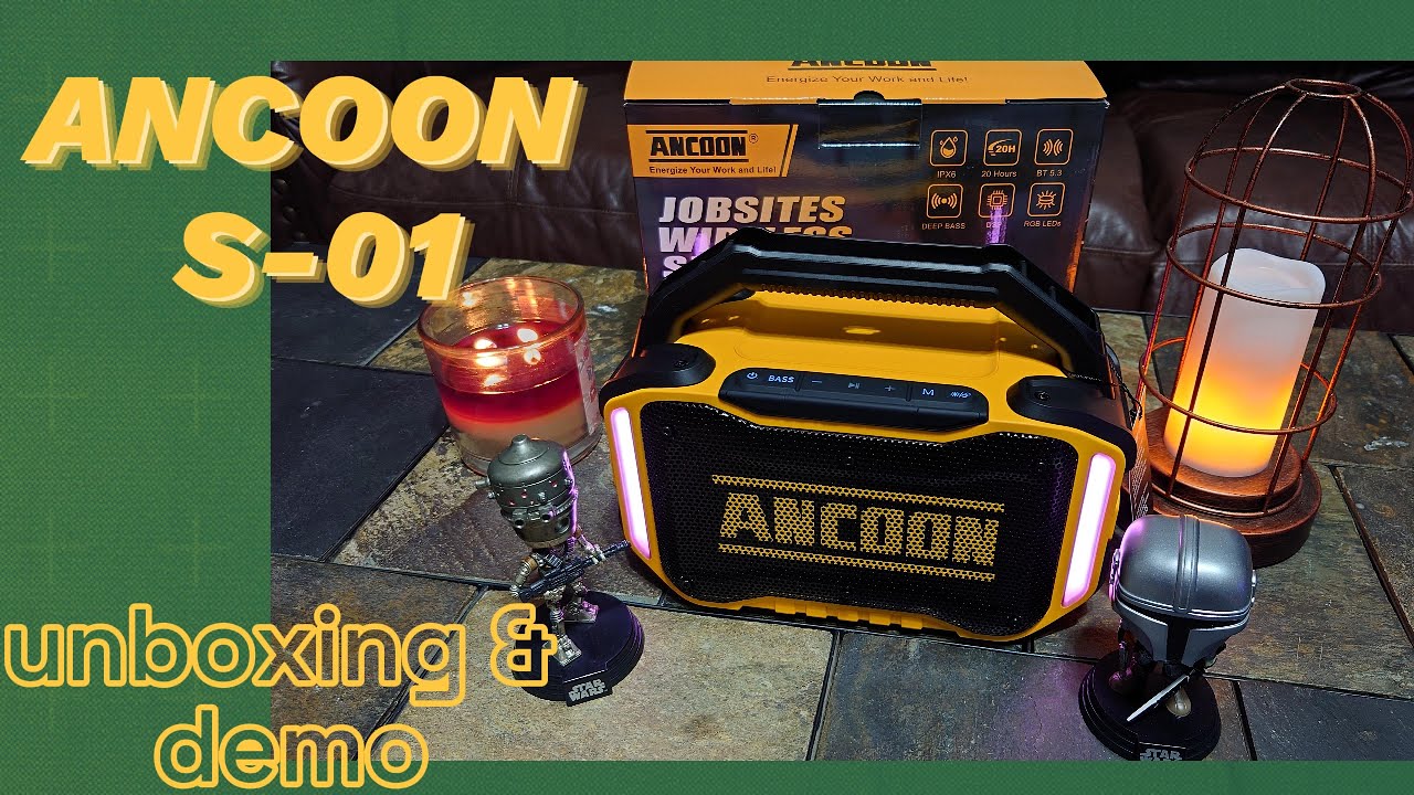 ANCOON S-01 Jobsite Speaker - Unboxing & Demo 📦80w, 20 Hr Batt., IPX6, Bluetooth 5.3, TWS Compatible