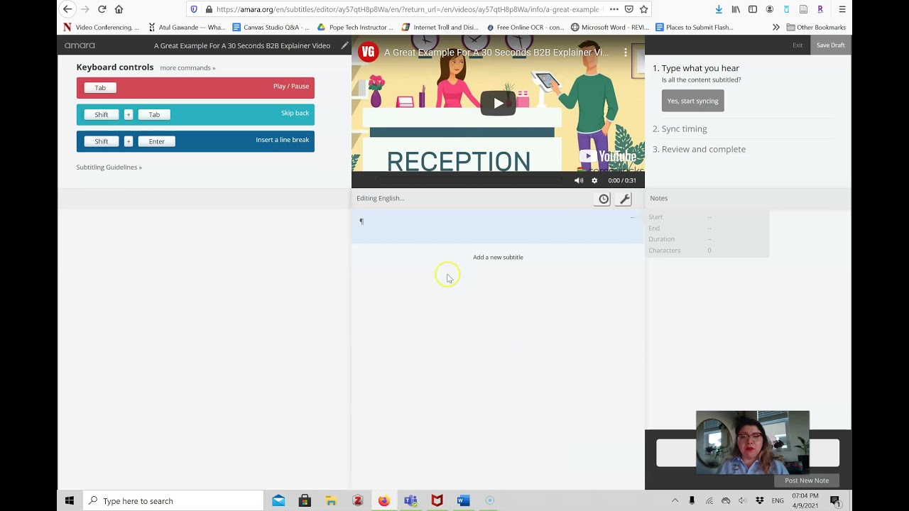 Caption, Subtitle, and Translate Video Using Amara