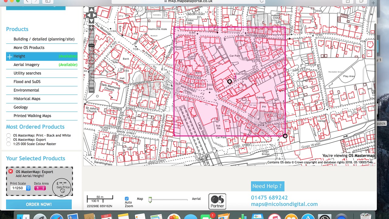 How to create an OS Mastermap Data Extract using Nicolson Digital's Maps For Planning System