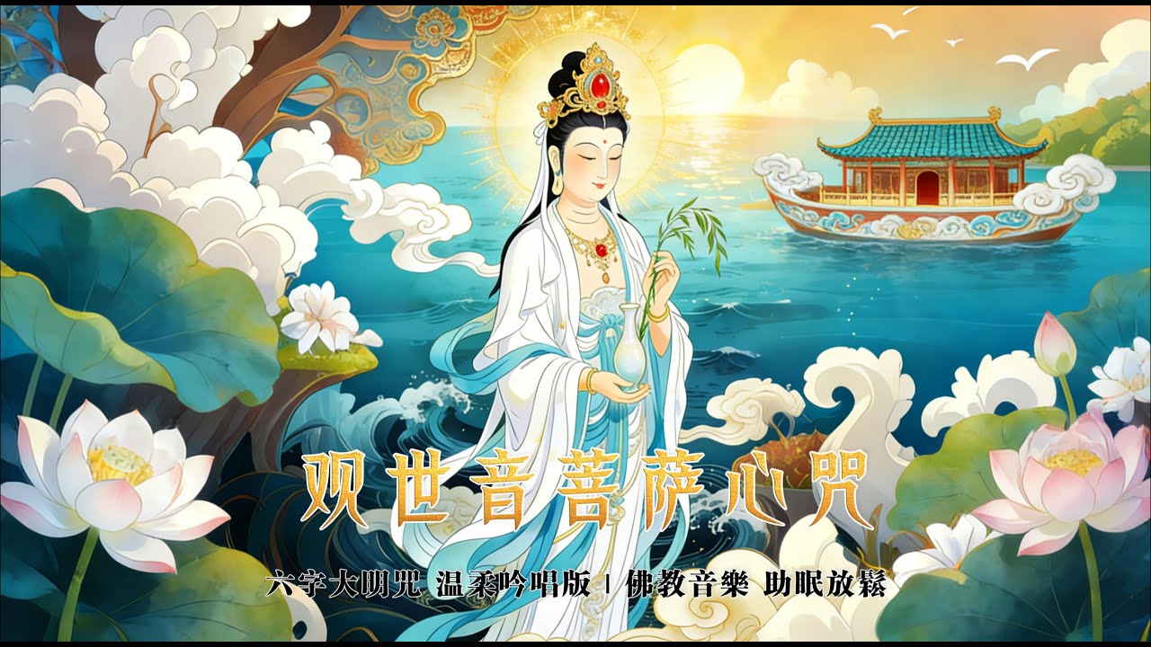 【觀世音菩薩心咒】六字大明咒 溫柔吟唱版 | 佛教音樂 助眠放鬆 心靈淨化 Om Mani Padme Hum