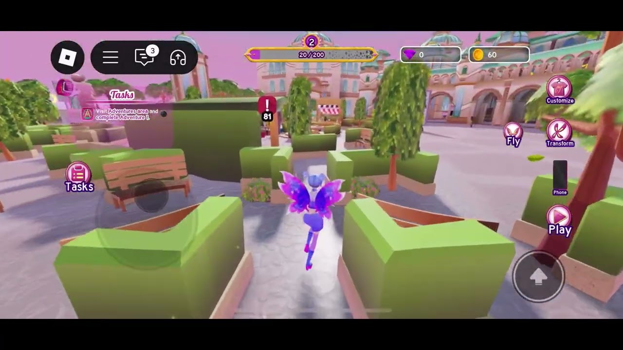 Checking out the new Winx game on Roblox.