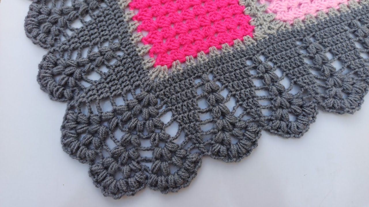 حاشیه بافی|روتختی قلاببافی|مربع قلابباقی ، motifcrochet  crochetblanket ✔️  ممنونم از نگاه زیباتون 😍