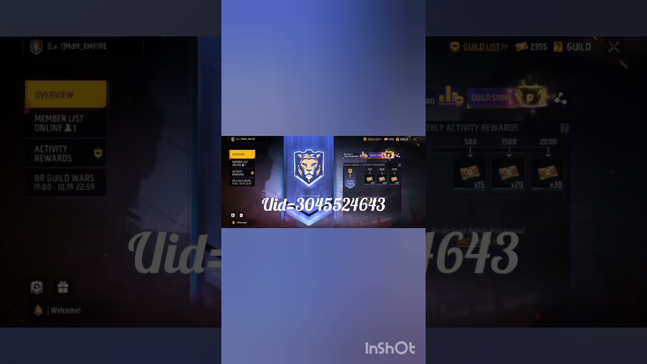 open guild for mobile📱legends ☠️🇧🇷🥶#freefire #shortsfield
