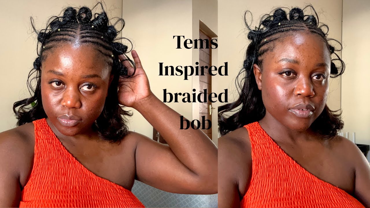Quick and Easy Tems Inspired Braided Bob | Hair Inspo for Black Girls.