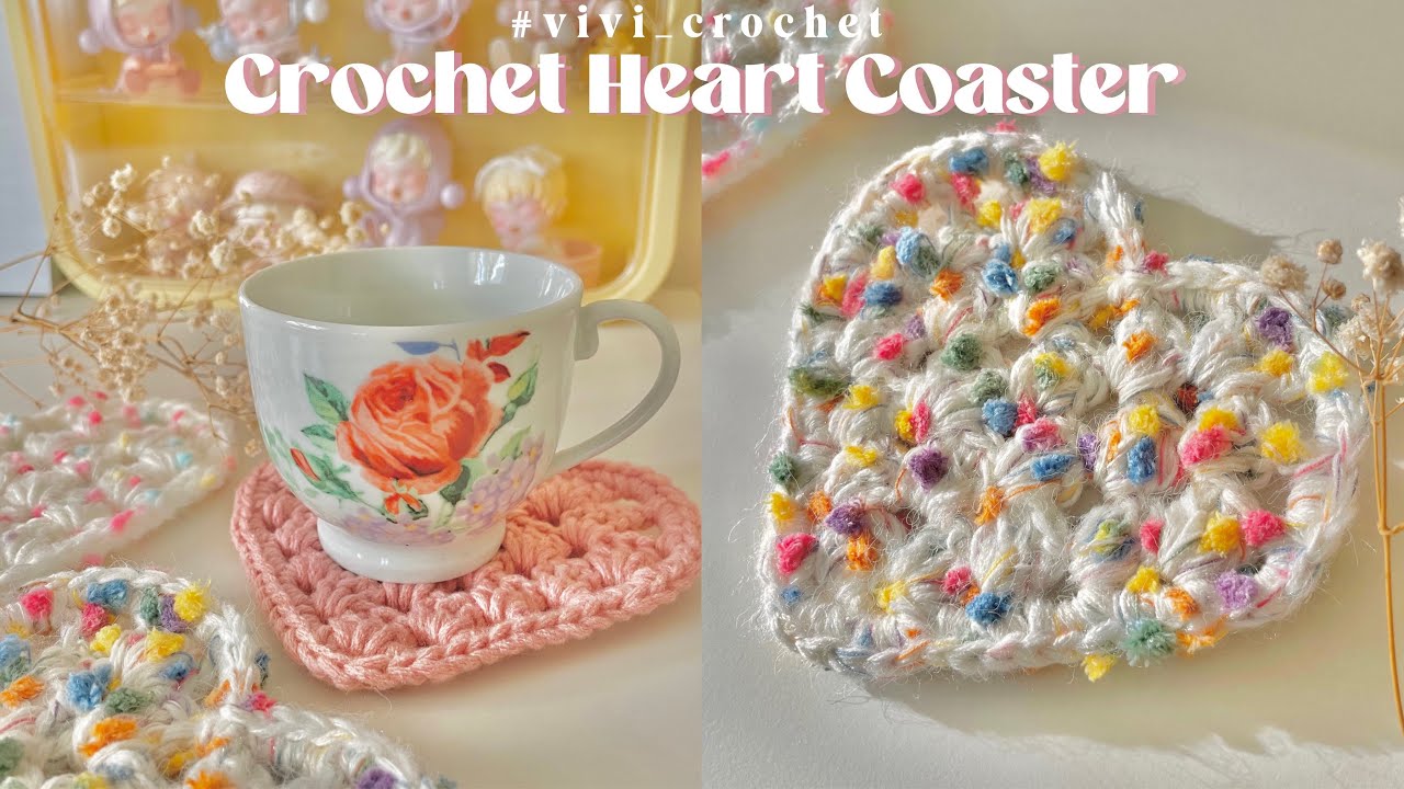 💖How to Crochet Heart Coaster | Crochet Coaster💖