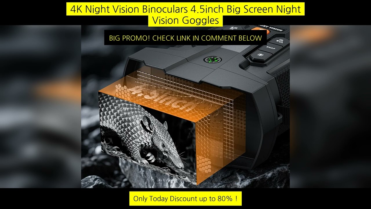 4K Night Vision Binoculars 4.5Inch Big Screen Night Vision Goggles 5000Mah