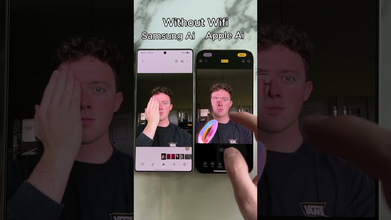 Samsung AI vs Apple AI With NO WiFi! 😳📱 #samsungai #appleai #offlineai #techtest #aiwithoutinternet