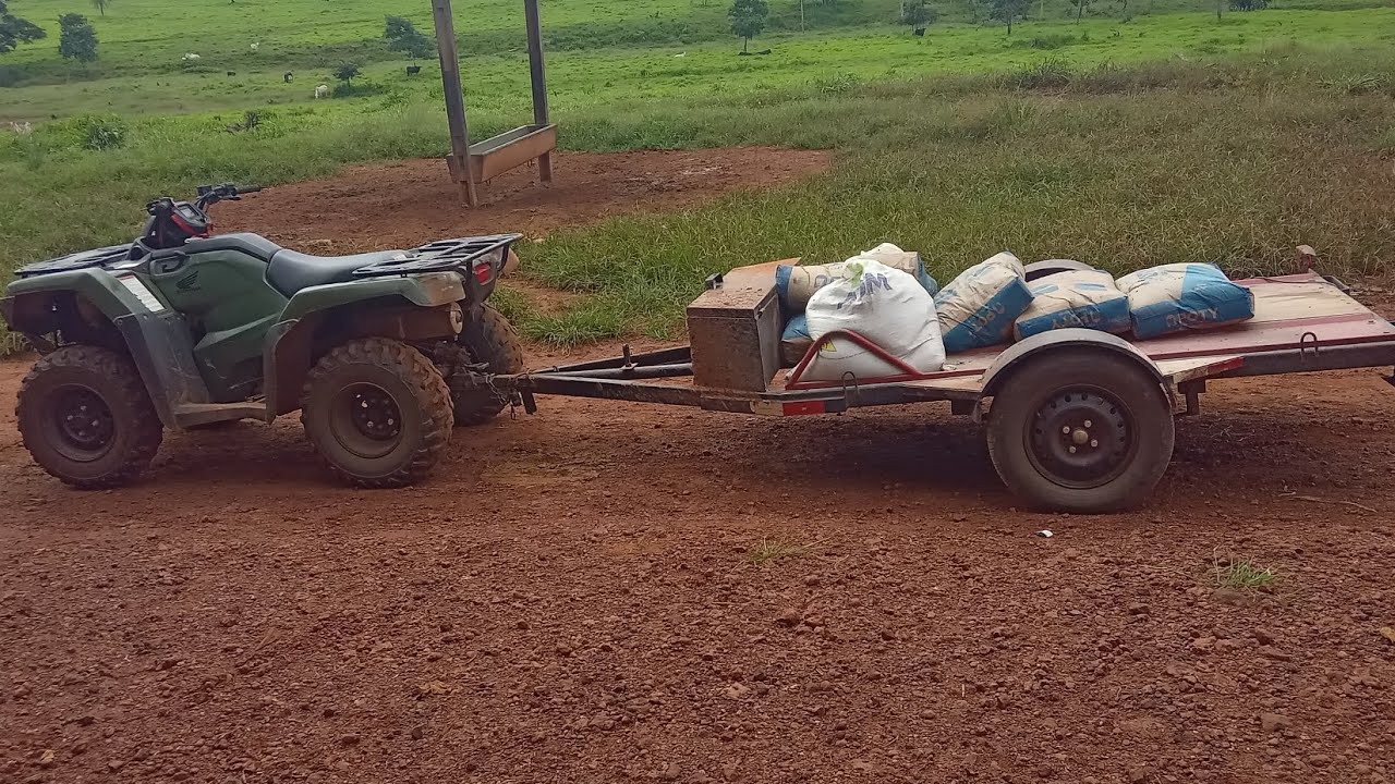Fiz uma pequena viagem com a carretinha do quadriciclo carregada