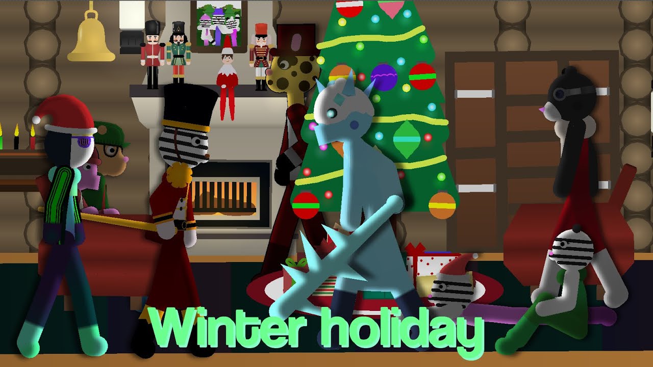 Piggy | Winter holiday | Full Walkthrough | Sticknodes animation