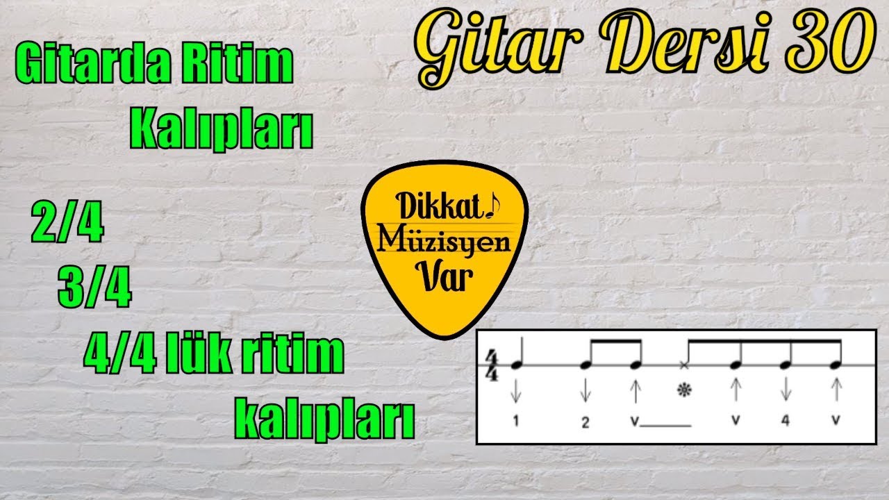 Gitar Dersi 30- Gitarda Ritim Kalıpları ve Sağ el kullanımı - Kapatma