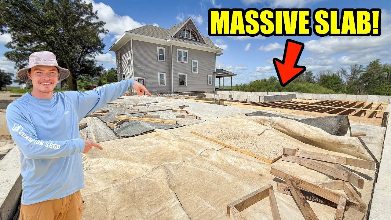 I Poured My Mansion's MASSIVE Kitchen & Living Room Floor In ONE SHOT!