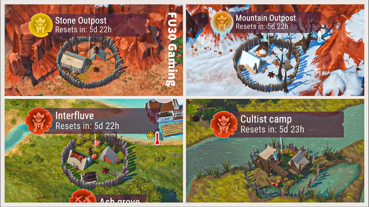 Full Guide To All 4 Camps And Outposts Walkthrough Gameplay - Westland Survival 60 FPS