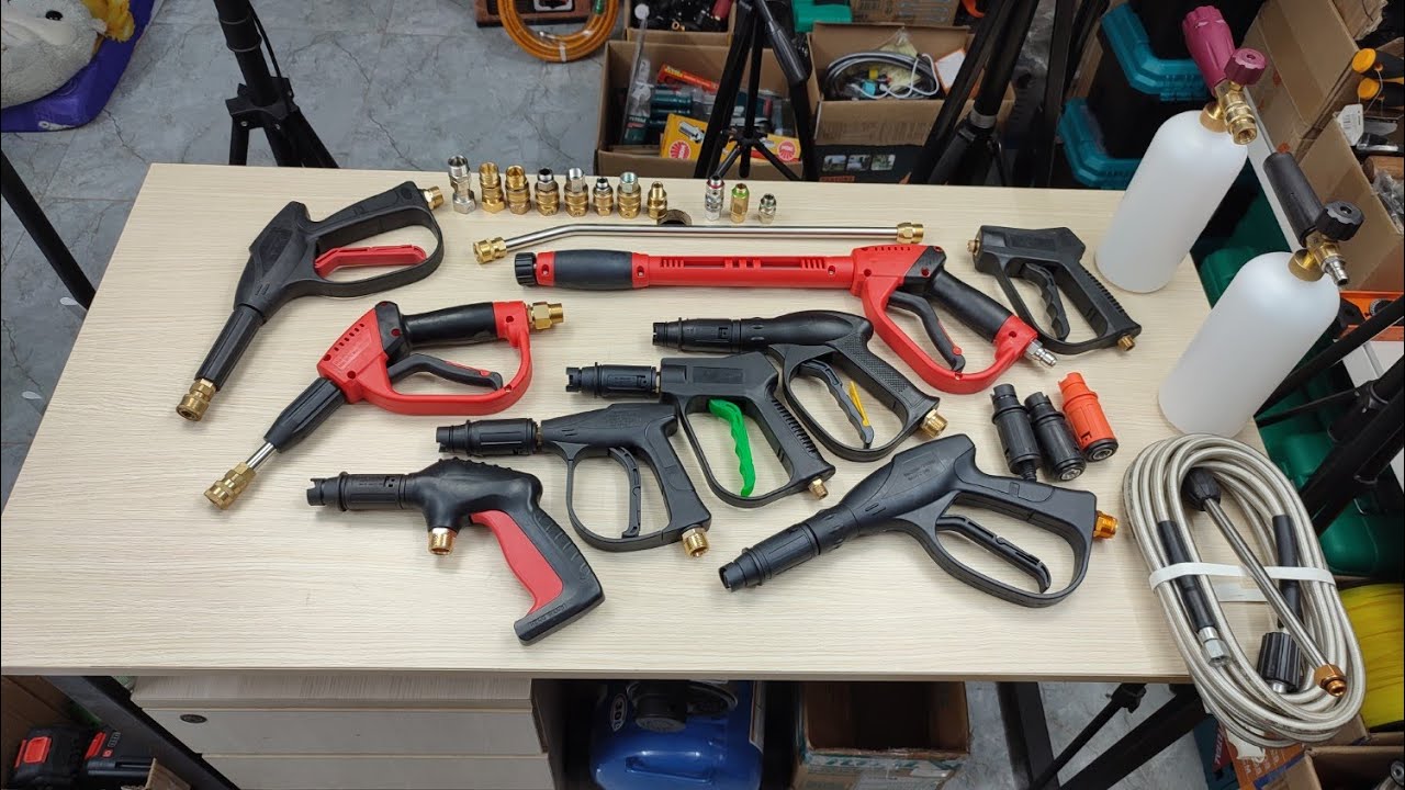 Bigtools.vn - Những mẫu súng xịt rửa xe gia đình - bộ nối nhanh và co xoay thông dụng
