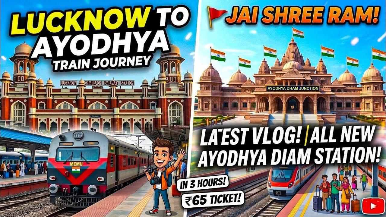 Lucknow to Ayodhya Dham | New Memu Train Journey 🚩