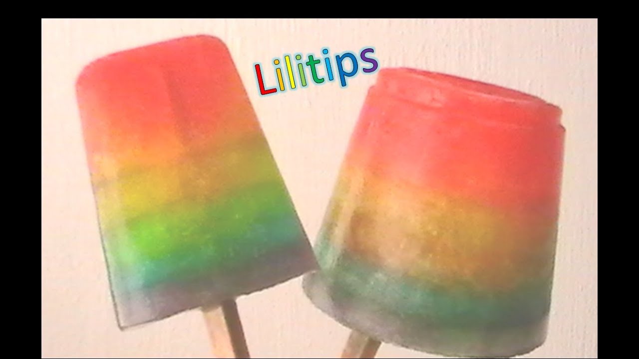Paletas de hielo arcoiris