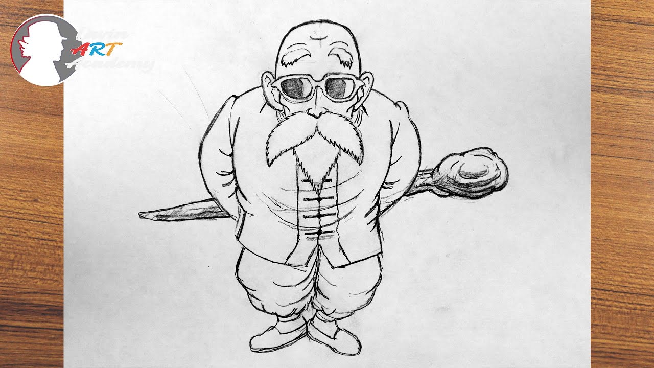 How to draw Master Roshi Step by step || Dragon ball character Drawings