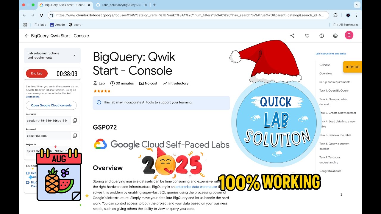 [2025] BigQuery: Qwik Start - Console | #qwiklabs | #GSP072 | [With Explanation🗣️]