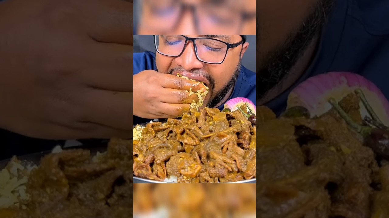 SPICY MUTTON BOTI CURRY AND BASMATI RICE EATING CHALLENGE