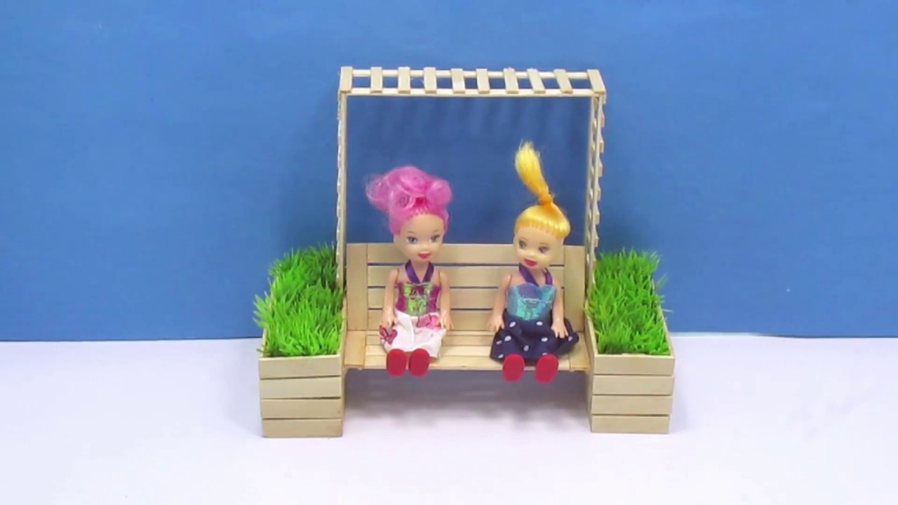 How to Make Popsicle Miniature Table and Bench - Popsicle Stick