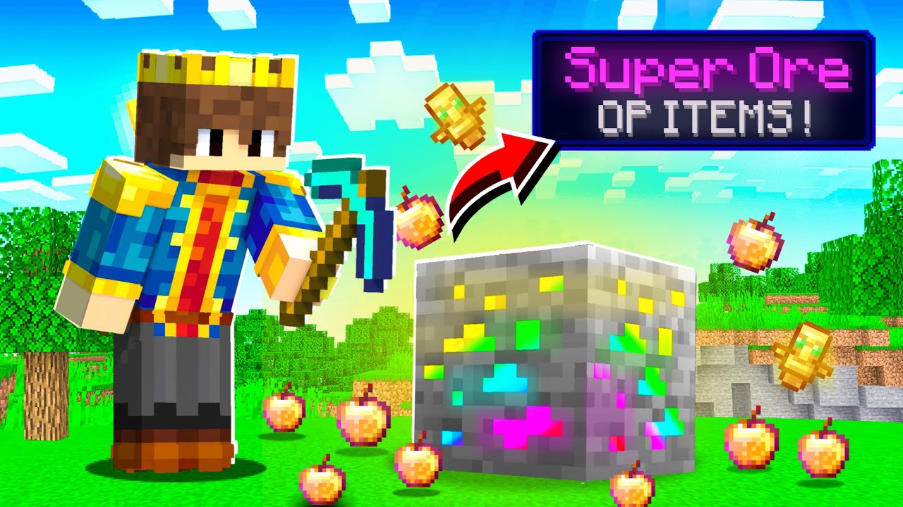 Minecraft But You Have Super OP ORES !!
