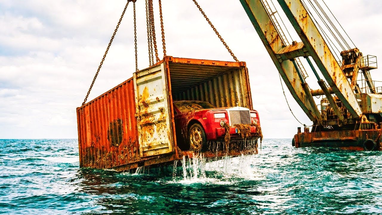 Abandoned Red Rolls Royce Recovered from the Deep Sea