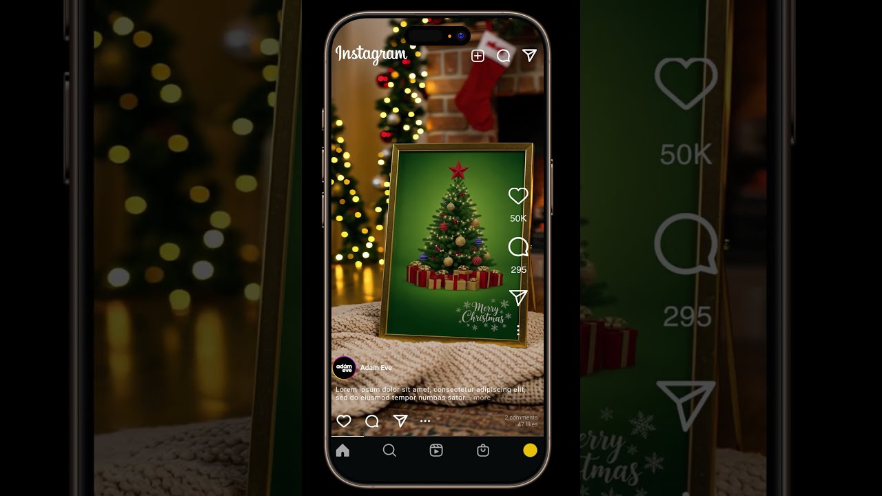 Christmas Video Frame Mockup Bundle: 15  Social Media Reels Shorts Story  PSD Template #etsy