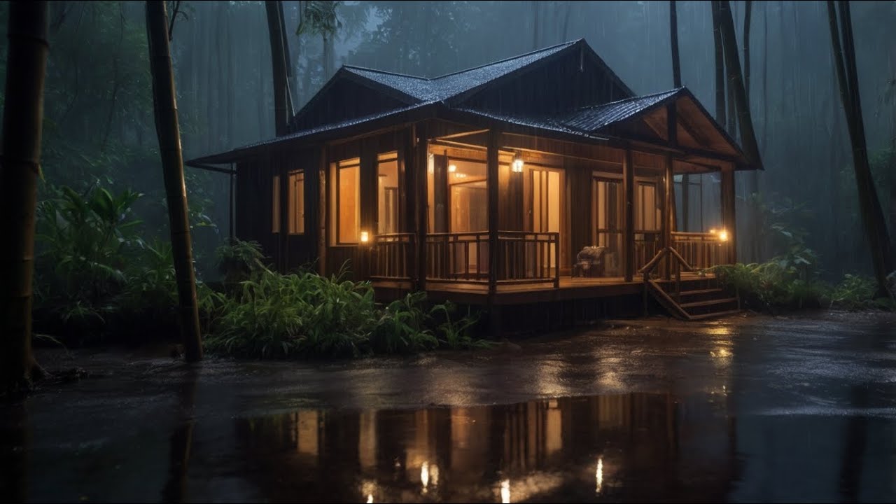 Eliminate stress & fall asleep quickly with tropical storms, heavy rain, wind, and thunder at night