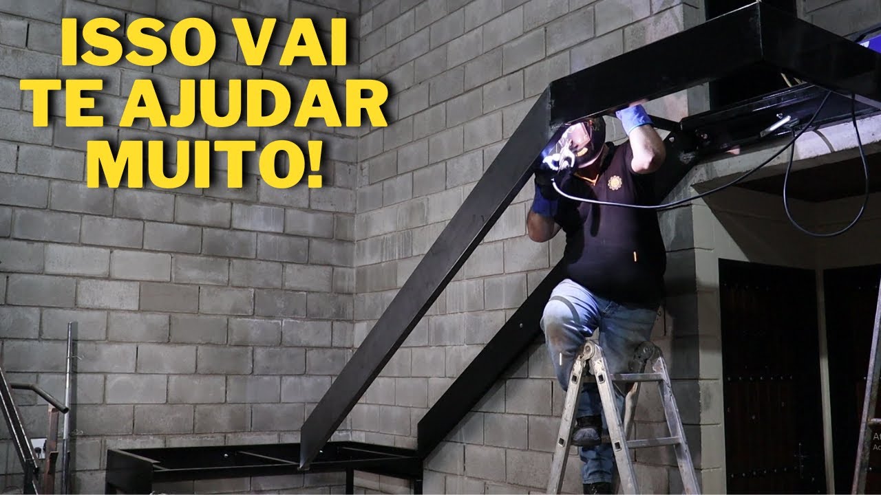 Como Fabricar Uma Escada Parte 03 - Instalação da Estrutura Lateral e Patamar