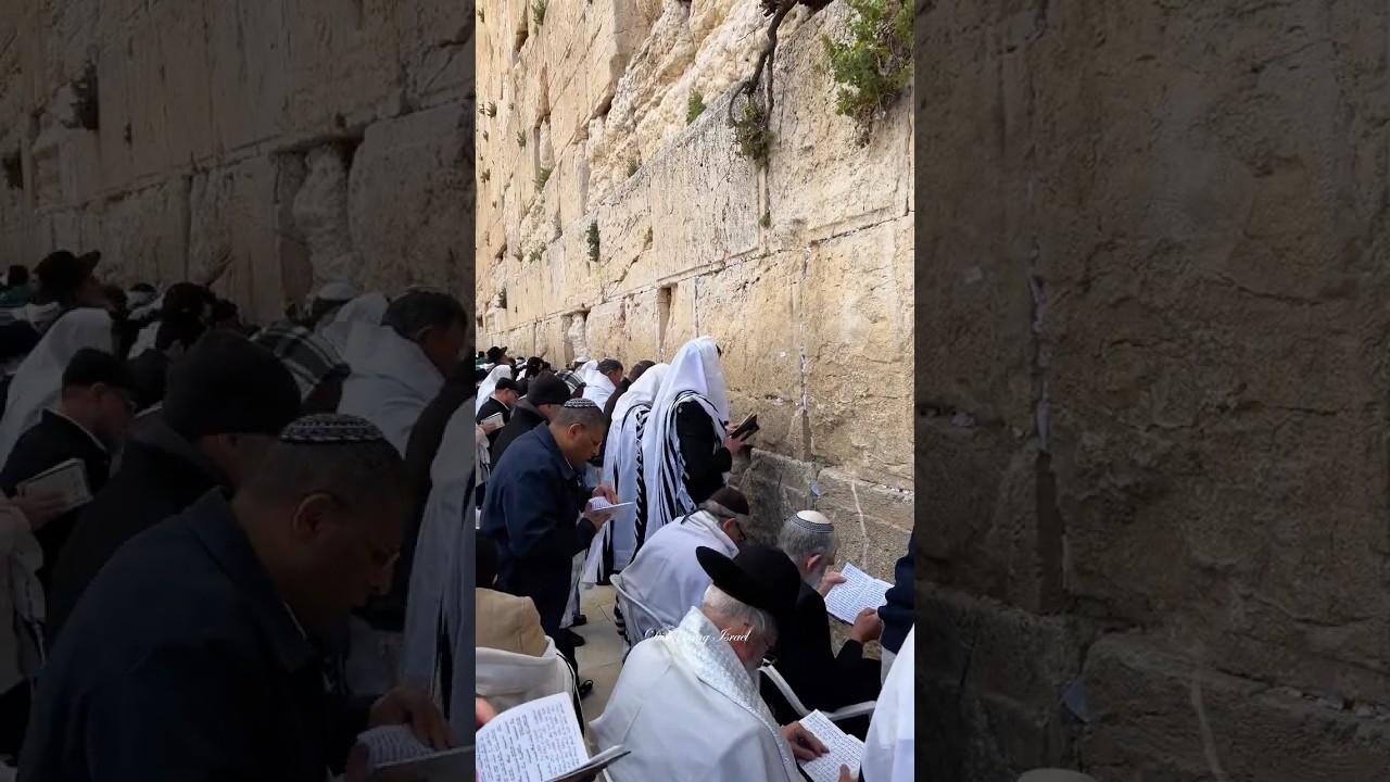 Passover Jewish prayer at the Western Wall in Jerusalem, Israel 2025
