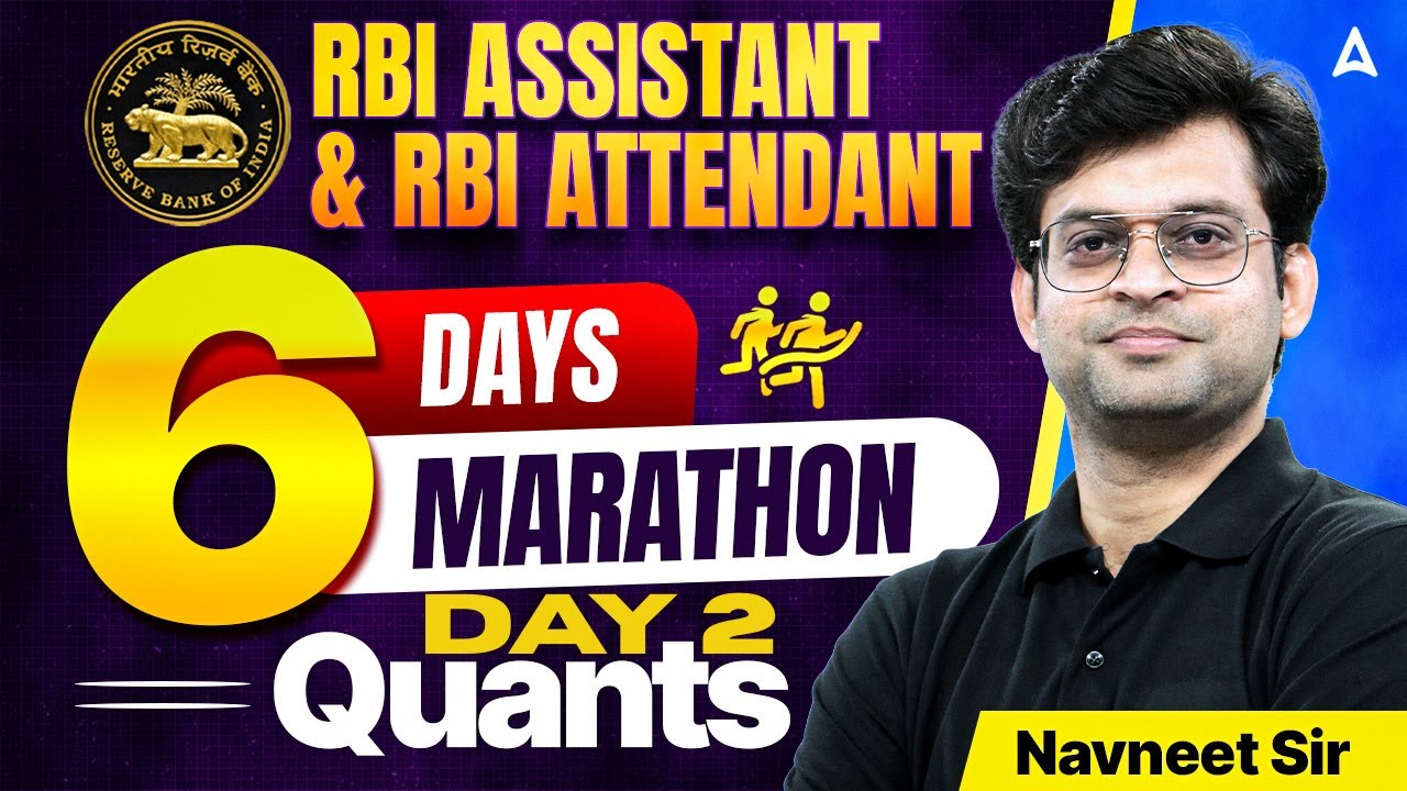 RBI Assistant & Attendant 2026 Quants | 6 Days Marathon | Day 2 Quants by Navneet Sir