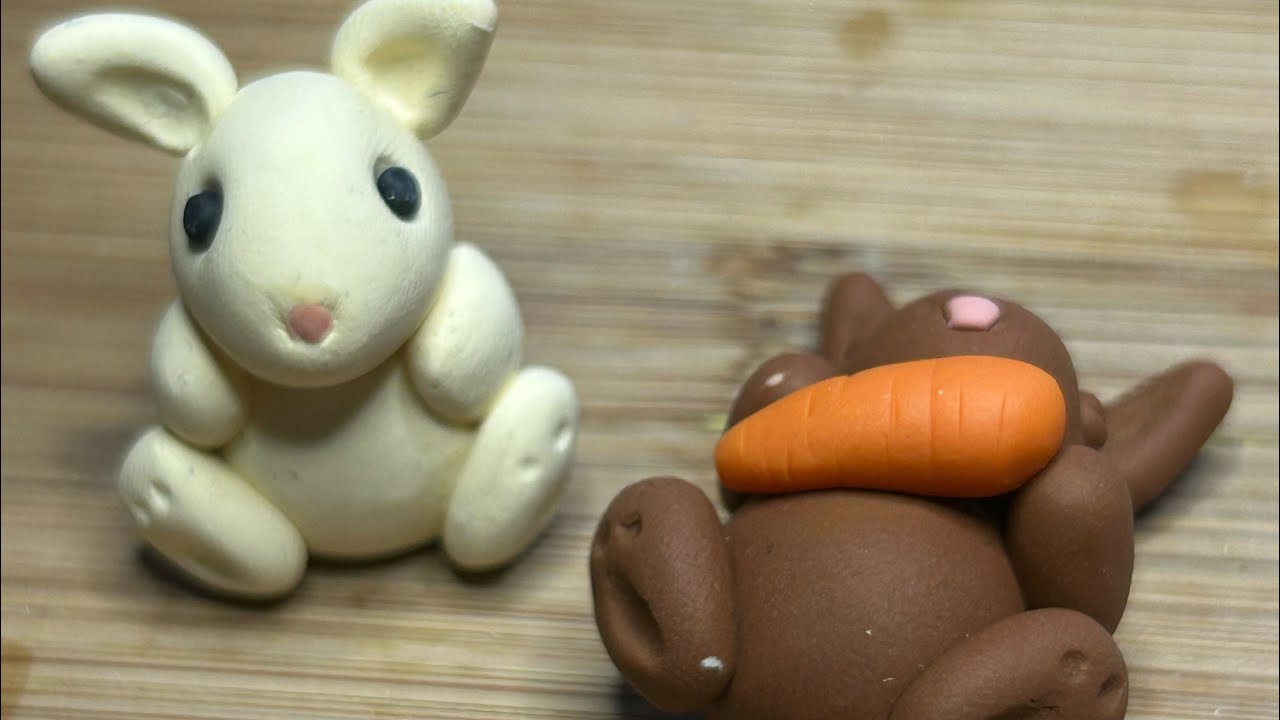 Clay Baby Bunnies (diy polymer clay )
