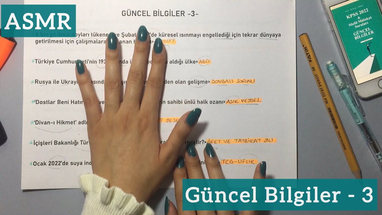 ASMR Türkçe • Uyurken Öğren KPSS👩‍🎓 • Güncel Bilgiler 🥊 🚢 🥇🤸🏻‍♀️ 📚 • Fısıltı👂🏻